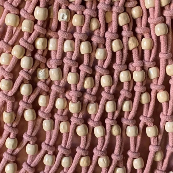 Anthropologie Pink Macreme Beaded Clutch - Picture 2 of 5